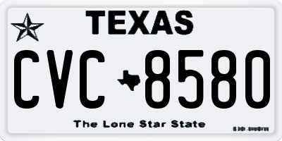 TX license plate CVC8580