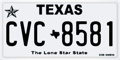 TX license plate CVC8581