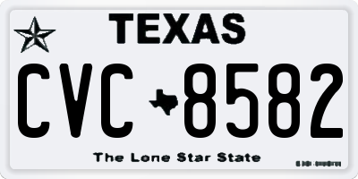 TX license plate CVC8582