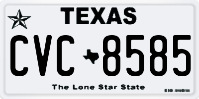 TX license plate CVC8585
