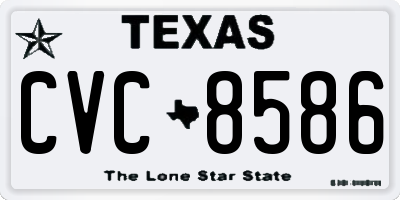 TX license plate CVC8586