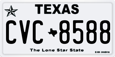 TX license plate CVC8588