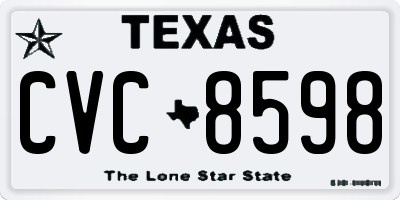 TX license plate CVC8598