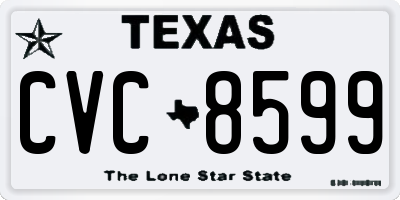 TX license plate CVC8599