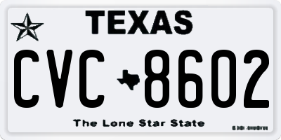 TX license plate CVC8602