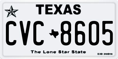 TX license plate CVC8605