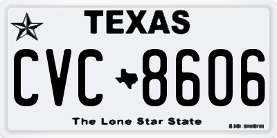 TX license plate CVC8606