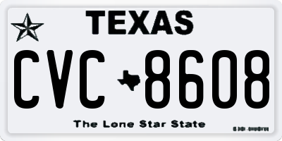 TX license plate CVC8608