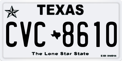 TX license plate CVC8610
