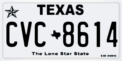 TX license plate CVC8614