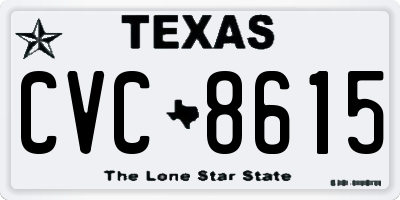 TX license plate CVC8615