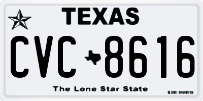 TX license plate CVC8616