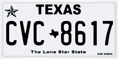 TX license plate CVC8617