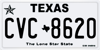 TX license plate CVC8620