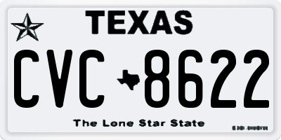 TX license plate CVC8622