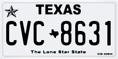 TX license plate CVC8631