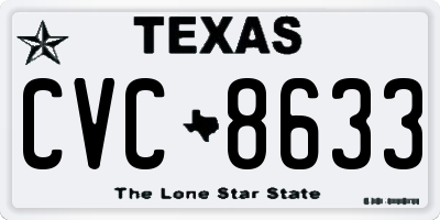 TX license plate CVC8633