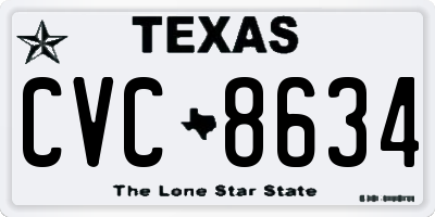 TX license plate CVC8634