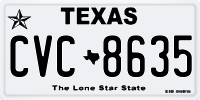 TX license plate CVC8635