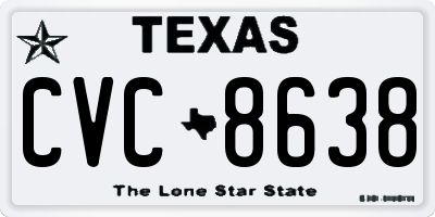 TX license plate CVC8638