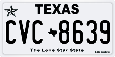TX license plate CVC8639
