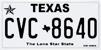 TX license plate CVC8640