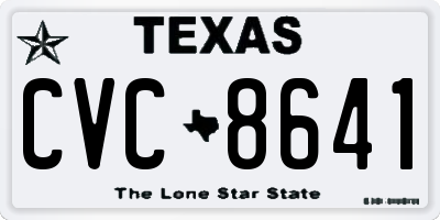 TX license plate CVC8641