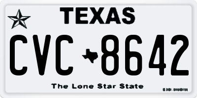 TX license plate CVC8642
