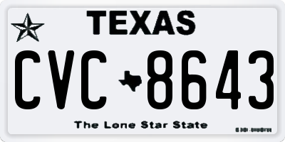 TX license plate CVC8643