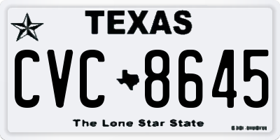 TX license plate CVC8645