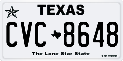 TX license plate CVC8648