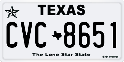 TX license plate CVC8651