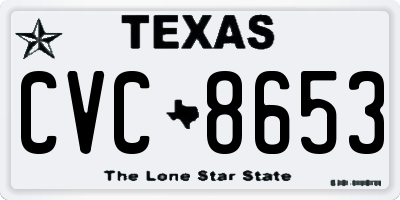 TX license plate CVC8653