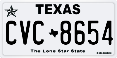 TX license plate CVC8654