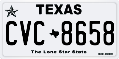 TX license plate CVC8658
