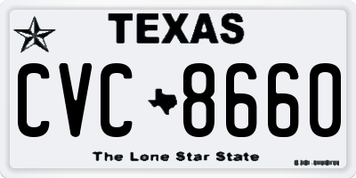 TX license plate CVC8660
