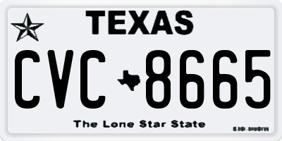 TX license plate CVC8665