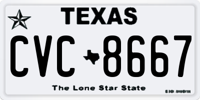 TX license plate CVC8667