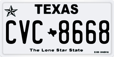 TX license plate CVC8668