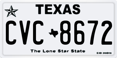 TX license plate CVC8672