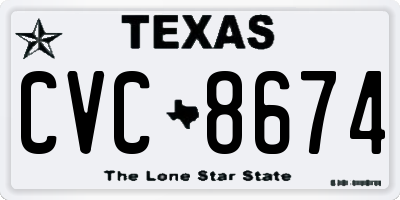 TX license plate CVC8674