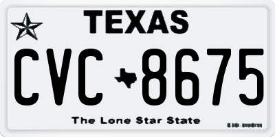 TX license plate CVC8675