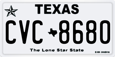 TX license plate CVC8680