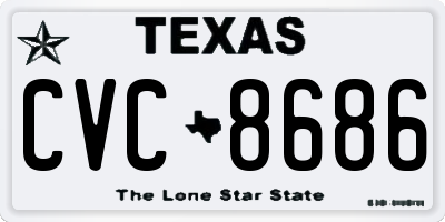 TX license plate CVC8686