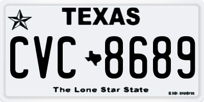 TX license plate CVC8689