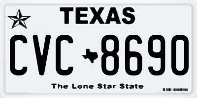TX license plate CVC8690