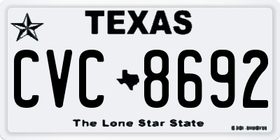 TX license plate CVC8692