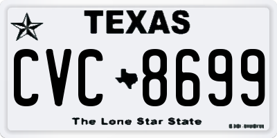 TX license plate CVC8699