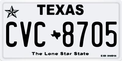 TX license plate CVC8705