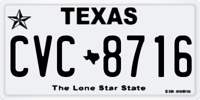 TX license plate CVC8716